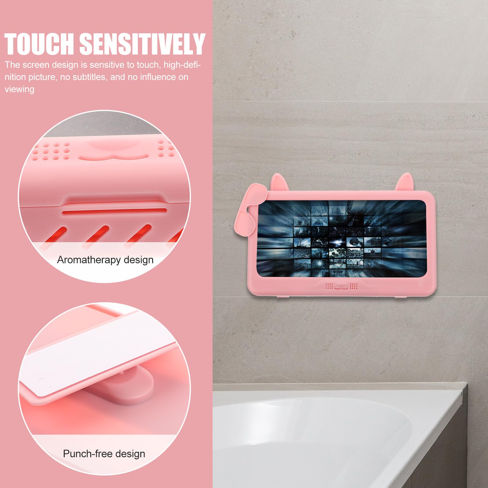 3 Pezzi Supporto Telefono da Parete per Bagno e Doccia Custodia Touch Screen Sensibile Rotazione Facile Adatta Smartphone Principali Protezione Affidabile per Uso in Doccia e
