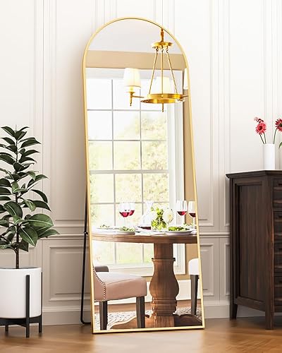 Vista 3 de Antok Espejo de longitud completa, 65 x 22 pulgadas, espejo de piso independiente, espejo de pie de cuerpo completo con soporte para dormitorio