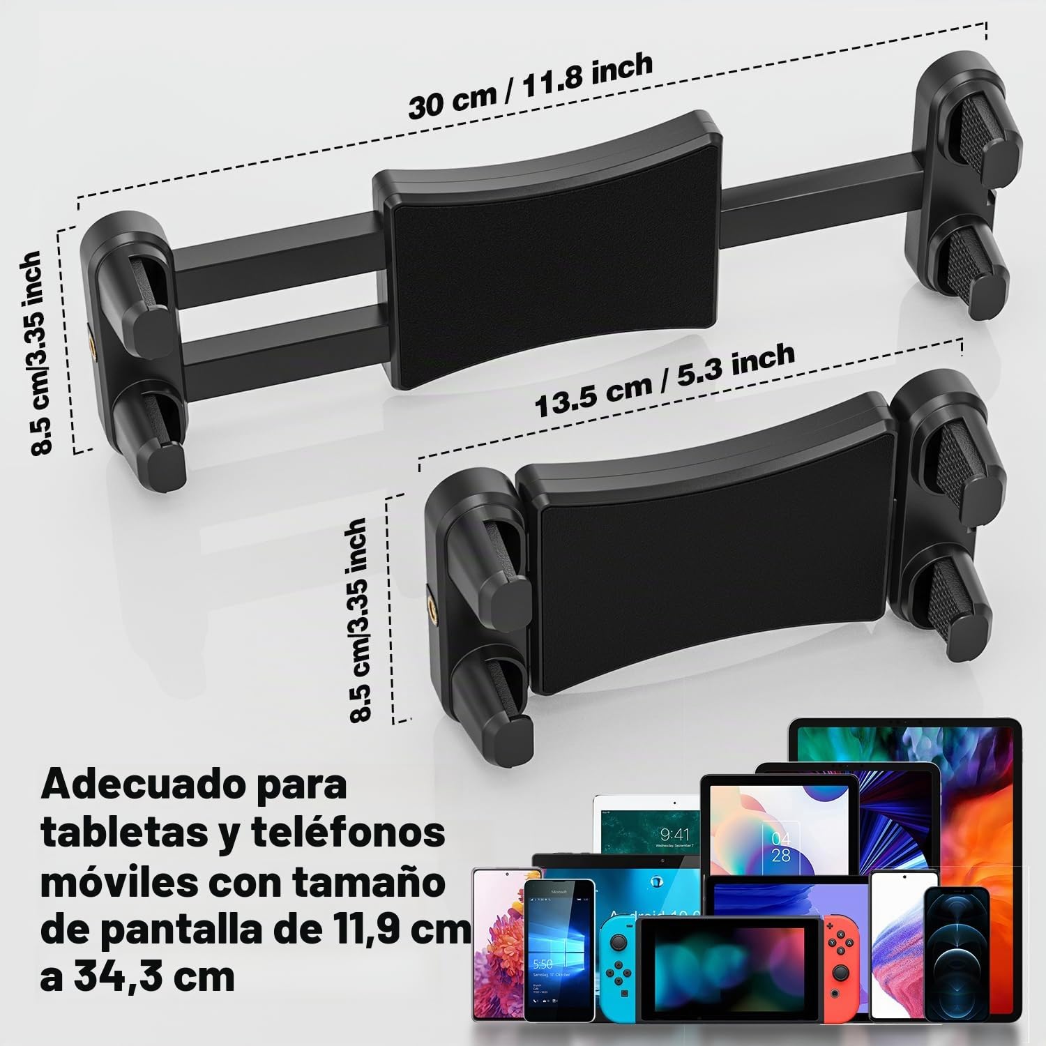 Soporte de Micrófono para Tableta, Soporte Micrófono iPad Teléfono de Música 360° Ajustable, Pie de Micro para iPad, Pro, Mini, Air, Toutes Tabletas et Teléfono 4,7-13,5"