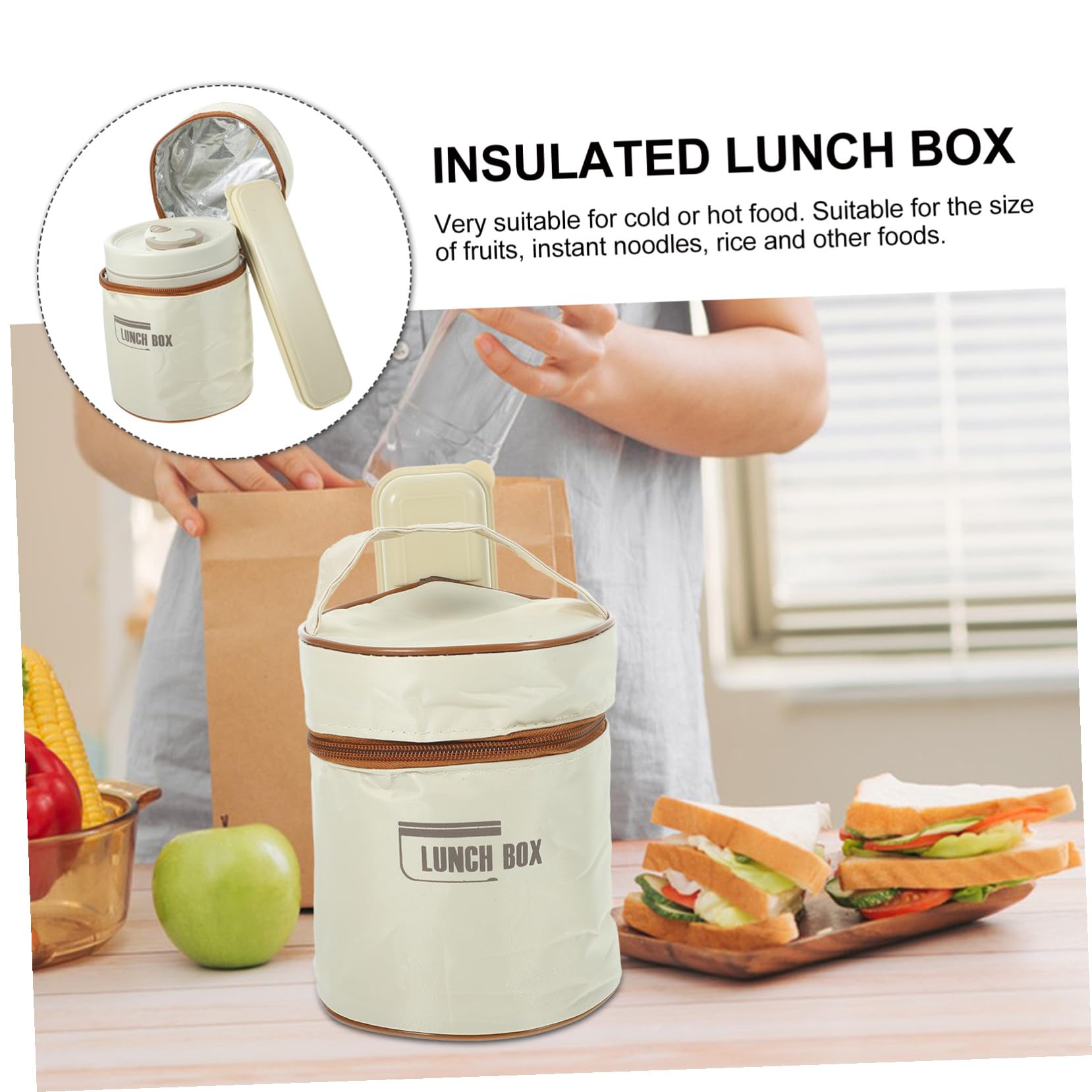 Set 2Pz Contenitori Pranzo in Acciaio Inossidabile Isolati Multiutili Coperchio Differenziato per Alimenti Caldi e Freddi, Bento Box Stackable Scomparti Antifuoriuscita