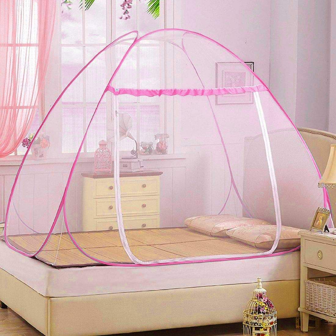 Heart Home Foldable Mosquito Net/Machhardani - Single Bed,6.5 Ft X 4 Ft (Pink), King (F_26_HEARTH016878) (B08WJFMXW3) Amazon Price History, Amazon Price Tracker