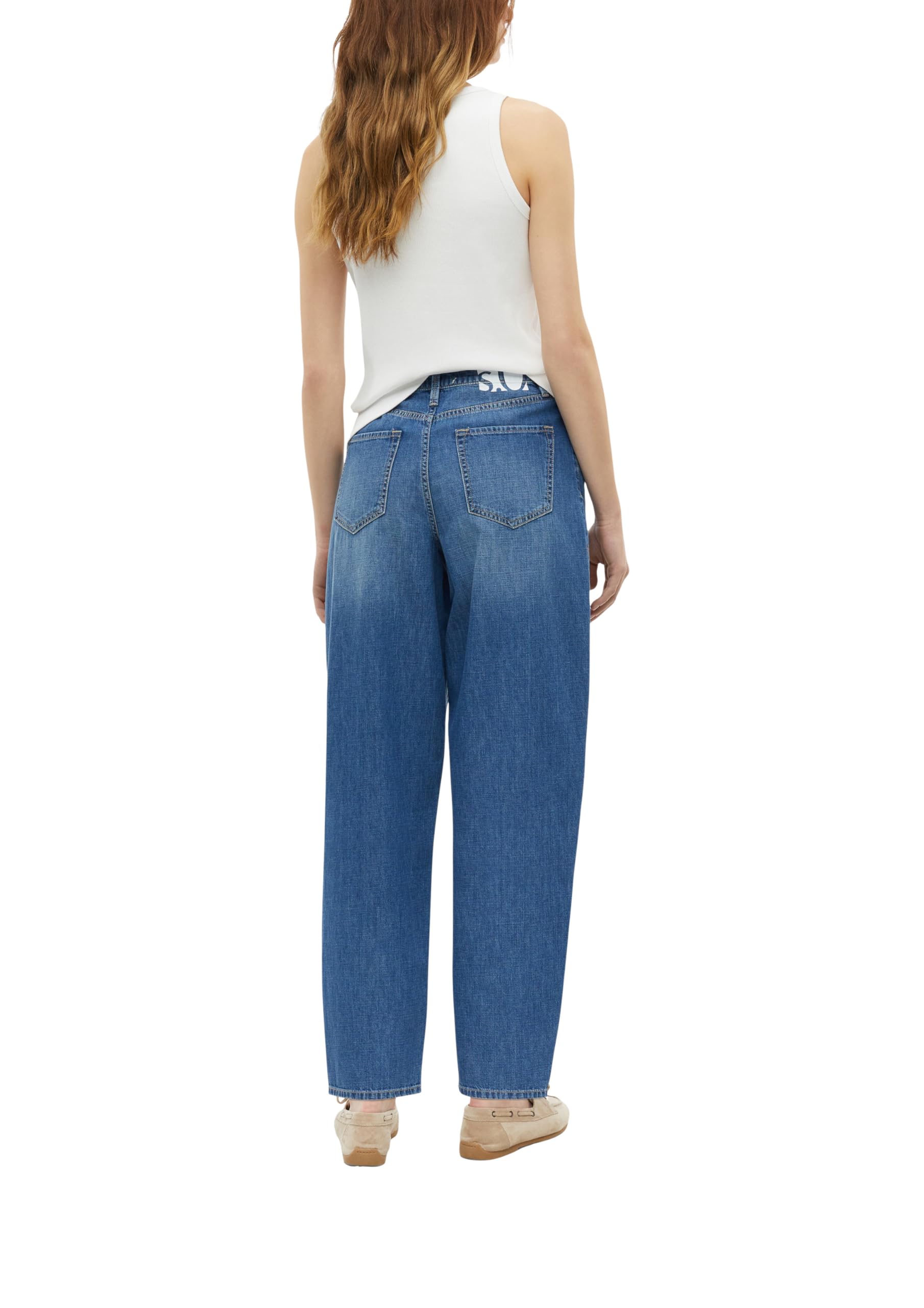 s.Oliver Damen Ankle Jeans, Barrel Leg Ankle-Jeans/Regular Fit/High Rise/Barrel Leg