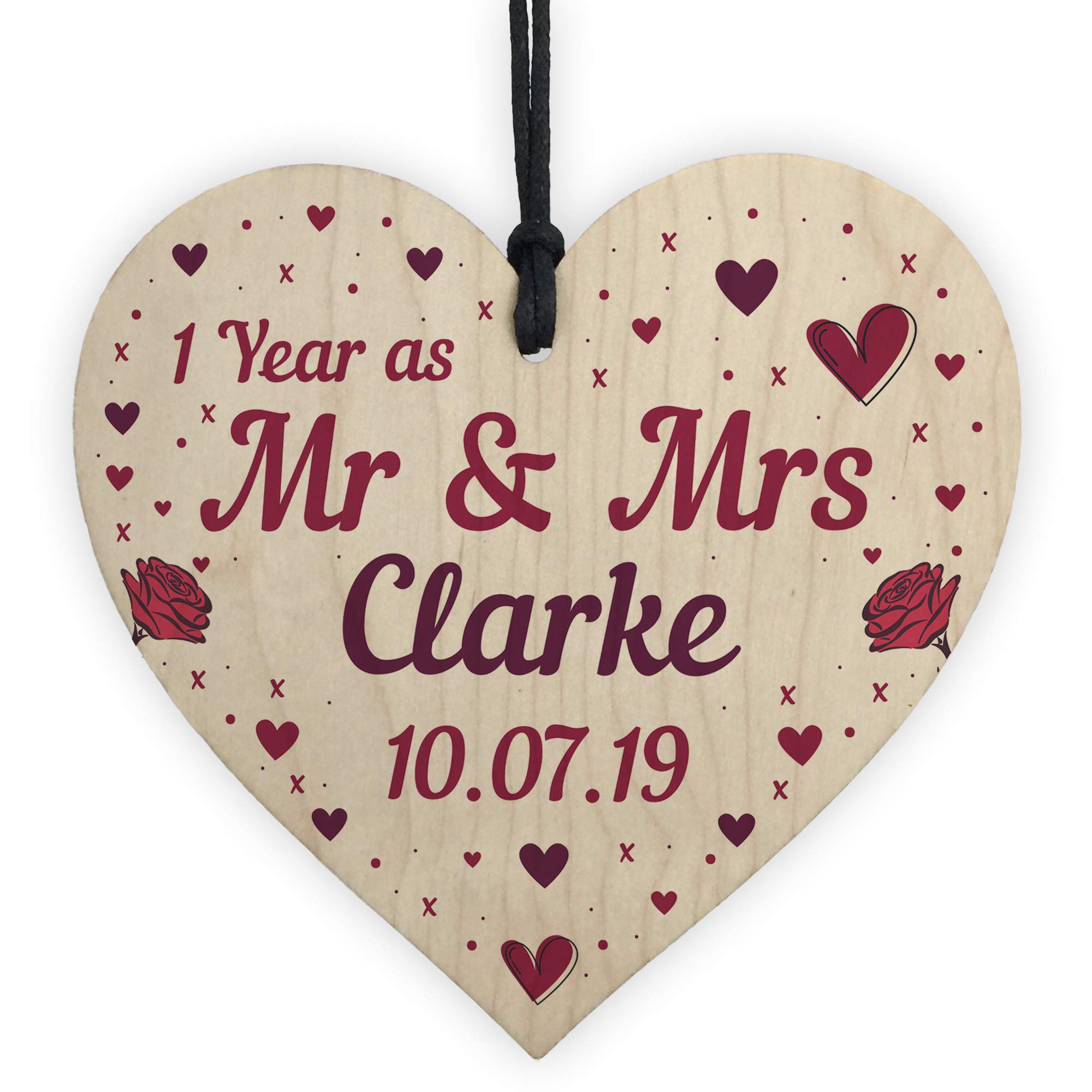 Red Ocean Personalised Wedding Anniversary For Husband Wife Same Sex Mr Mrs For Her Him