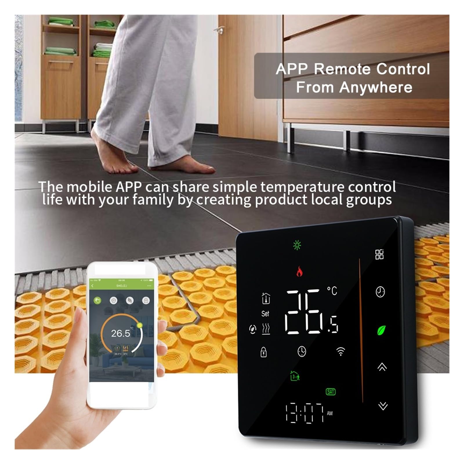 Inteligentny termostat Wifi do kotła gazowego i regulator temperatury ogrzewania podłogowego w domu OszczęDza Energię I Koszty Ogrzewania(For Water Floor)