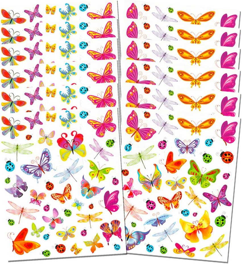 Butterfly Stickers Party Supplies Mega Pack -- Over 450 Butterflies Stickers (12 Party Favor Sheets)