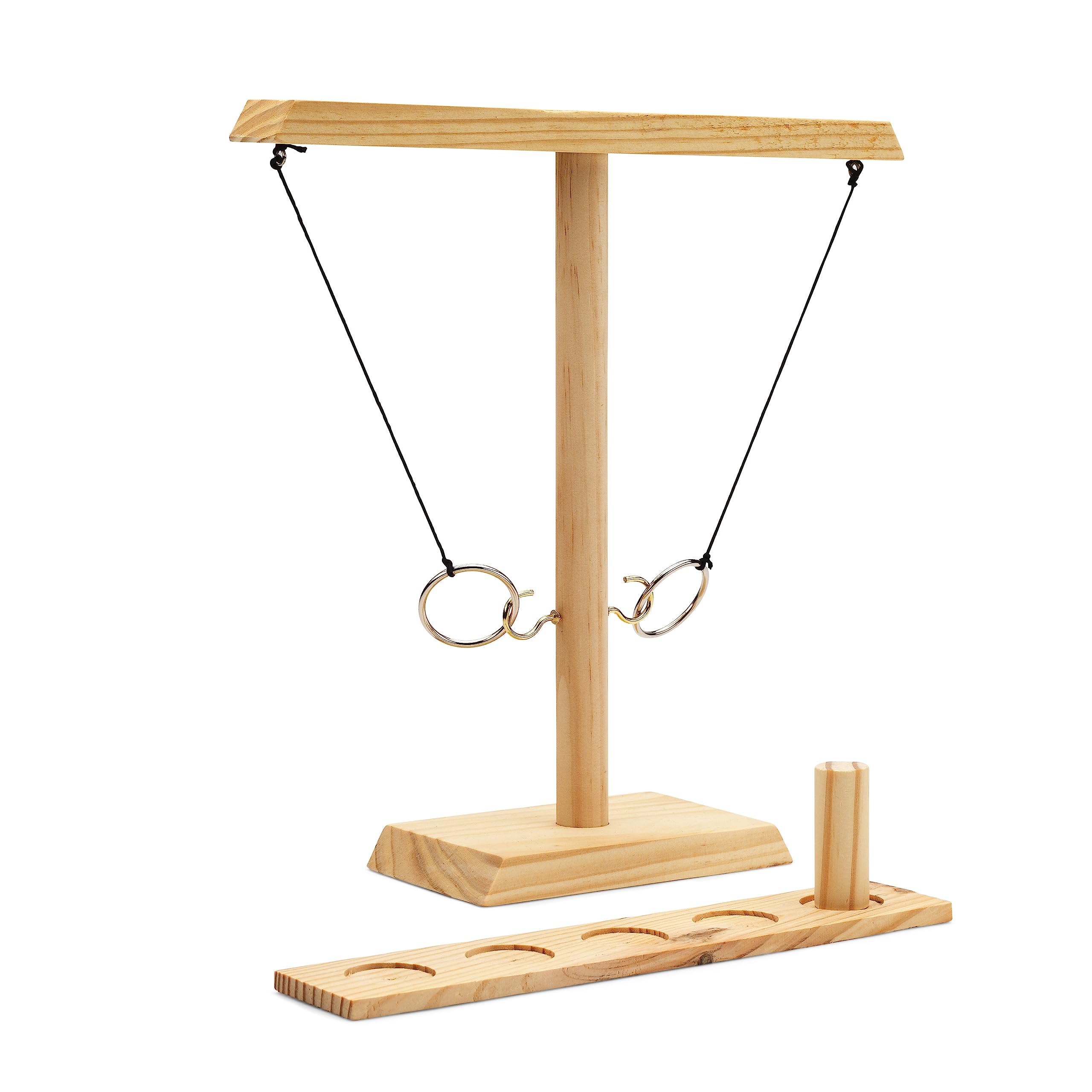 #Winning Ringwurf-Trinkspiel aus Holz – Das virale Hook & Ring Party-Spiel – Schnelles Geschicklichkeitsspiel für 2 Spieler – Inkl. Schnapsglas & Score-Board – Saufspiel für Erwachsene