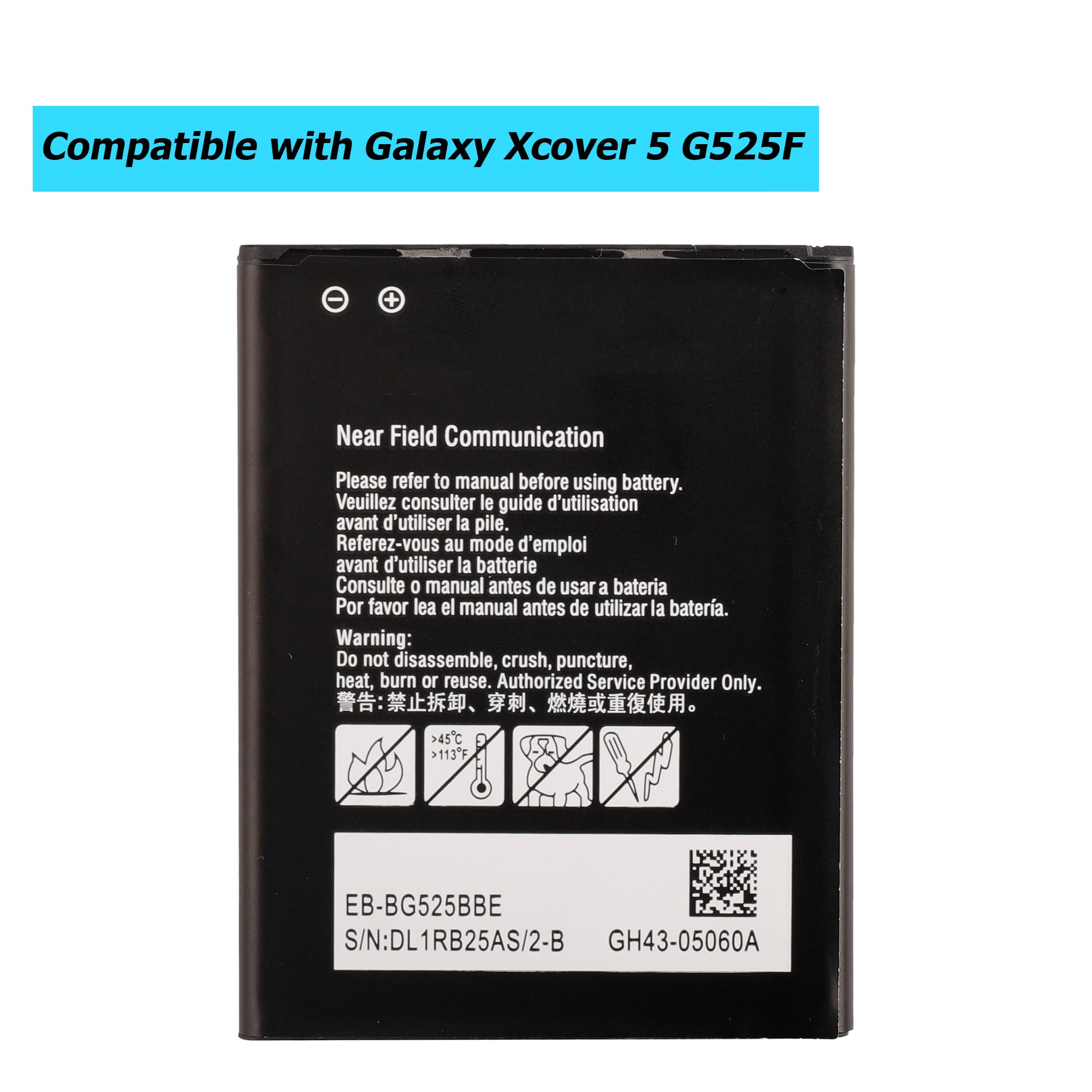 Batterie De Rechange 3000 MAh Pour Samsung Xcover 5 G525F/G525S - Modèle EB-BG525BBE - Avec Outils De Remplacement