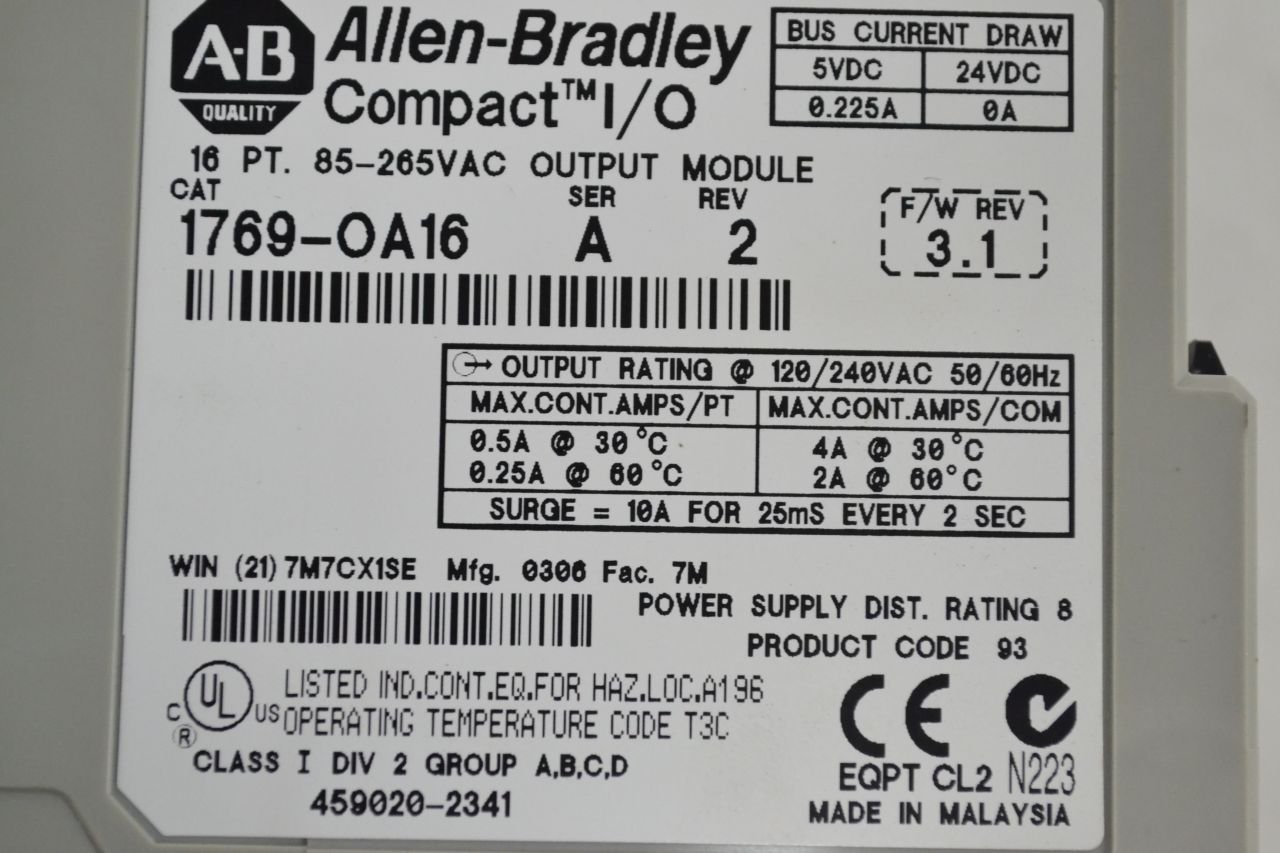 ALLEN BRADLEY 1769-OA16 SERIES A PLC MODULE: Amazon.com