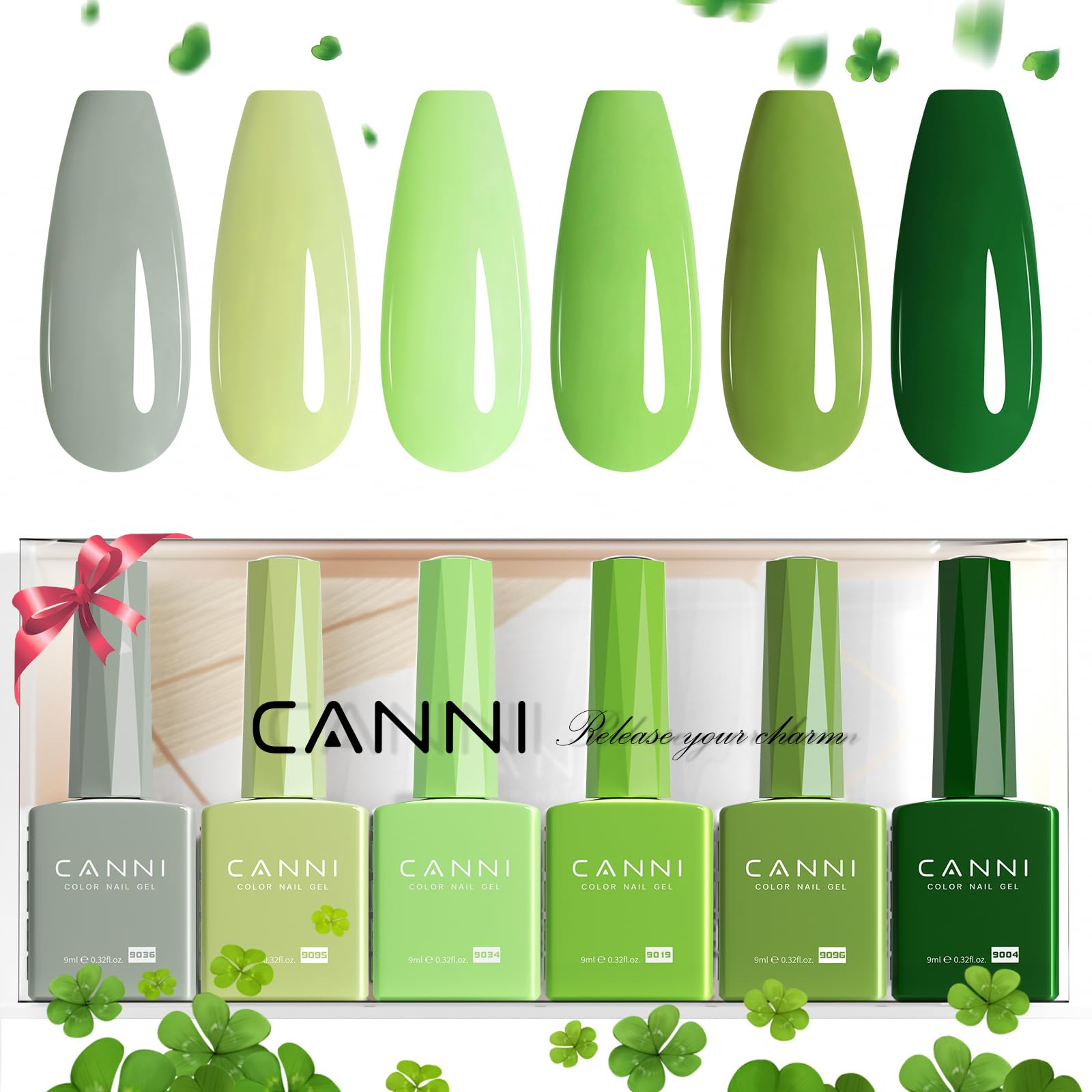 Amazon.com: CANNI 6Pcs 9ml Emerald Green Gel Nail Polish Set- Dark