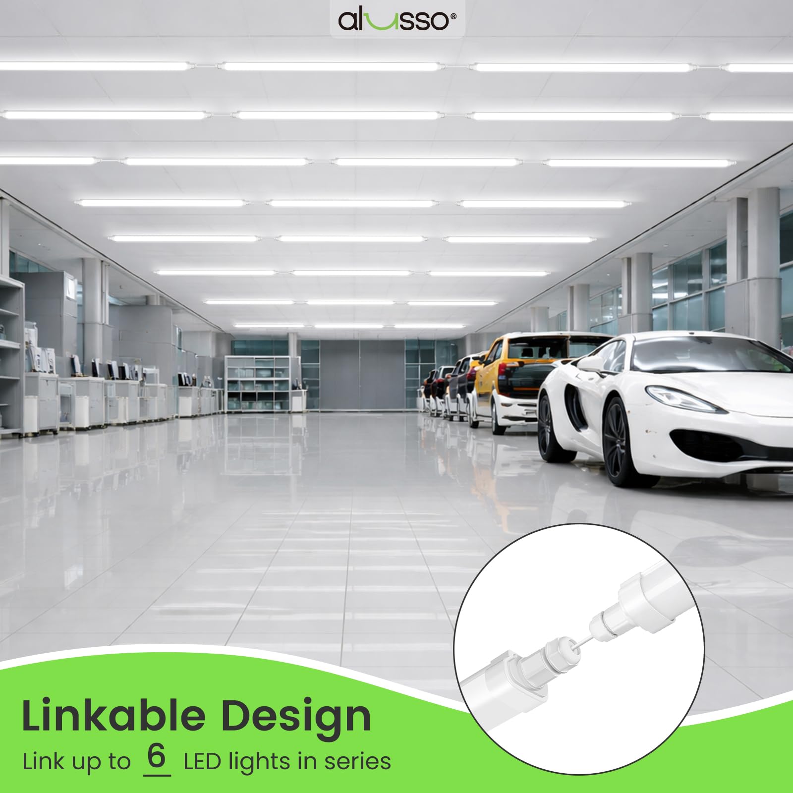 ALUSSO Pack de 2 LED Tubo Integrado 120cm, 36W 4000LM 4000K Luminaria Led