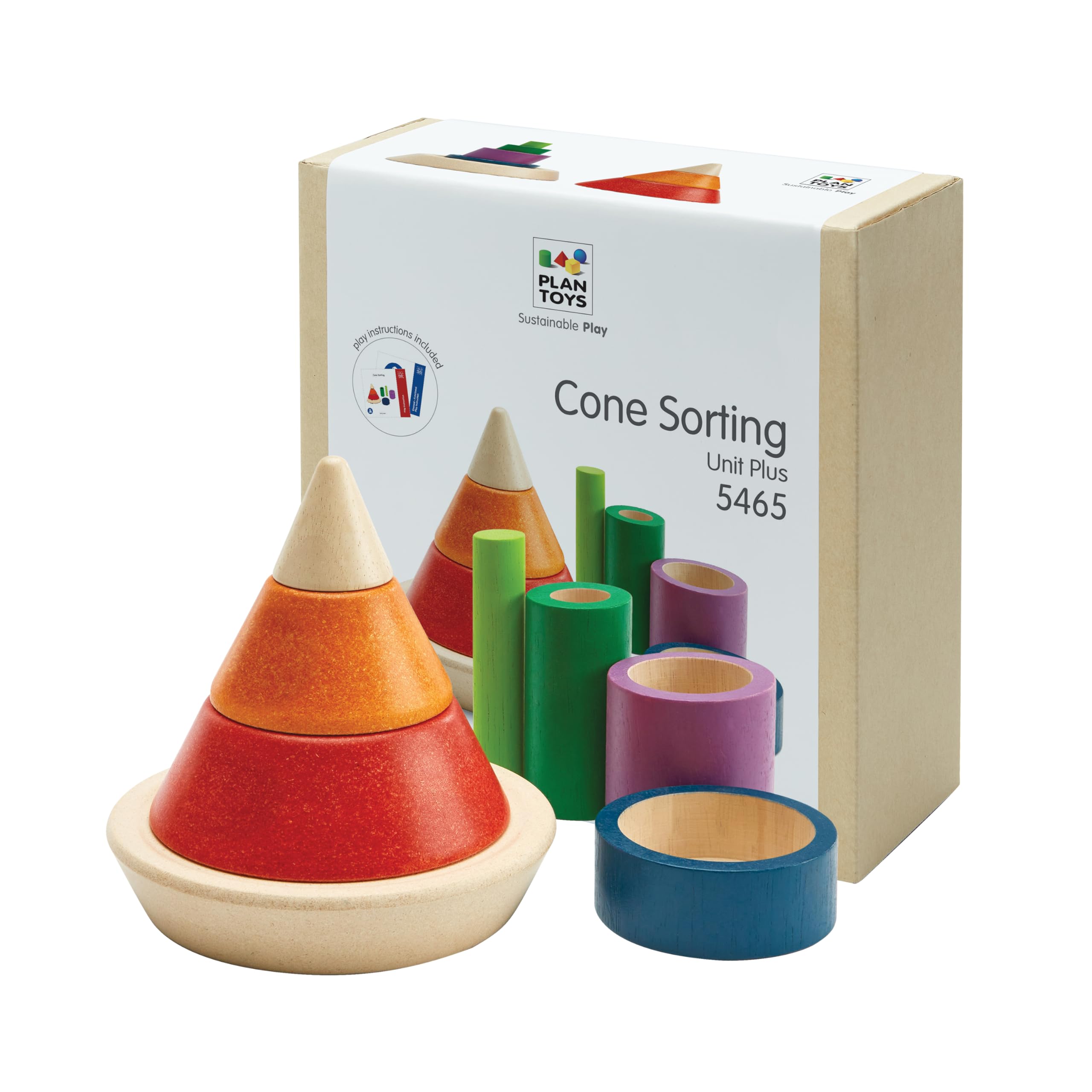 Plan Toys PT5465 Wooden Stacking and Recessed Pyramid