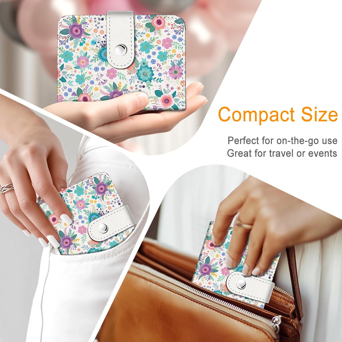 Album fotografico floreale primaverile estivo per film 5 x 7,6 cm, 56 tasche, mini album carino per Polaroid Fujifilm Instax Mini stampante istantanea, Kpop Photocard raccoglitore di