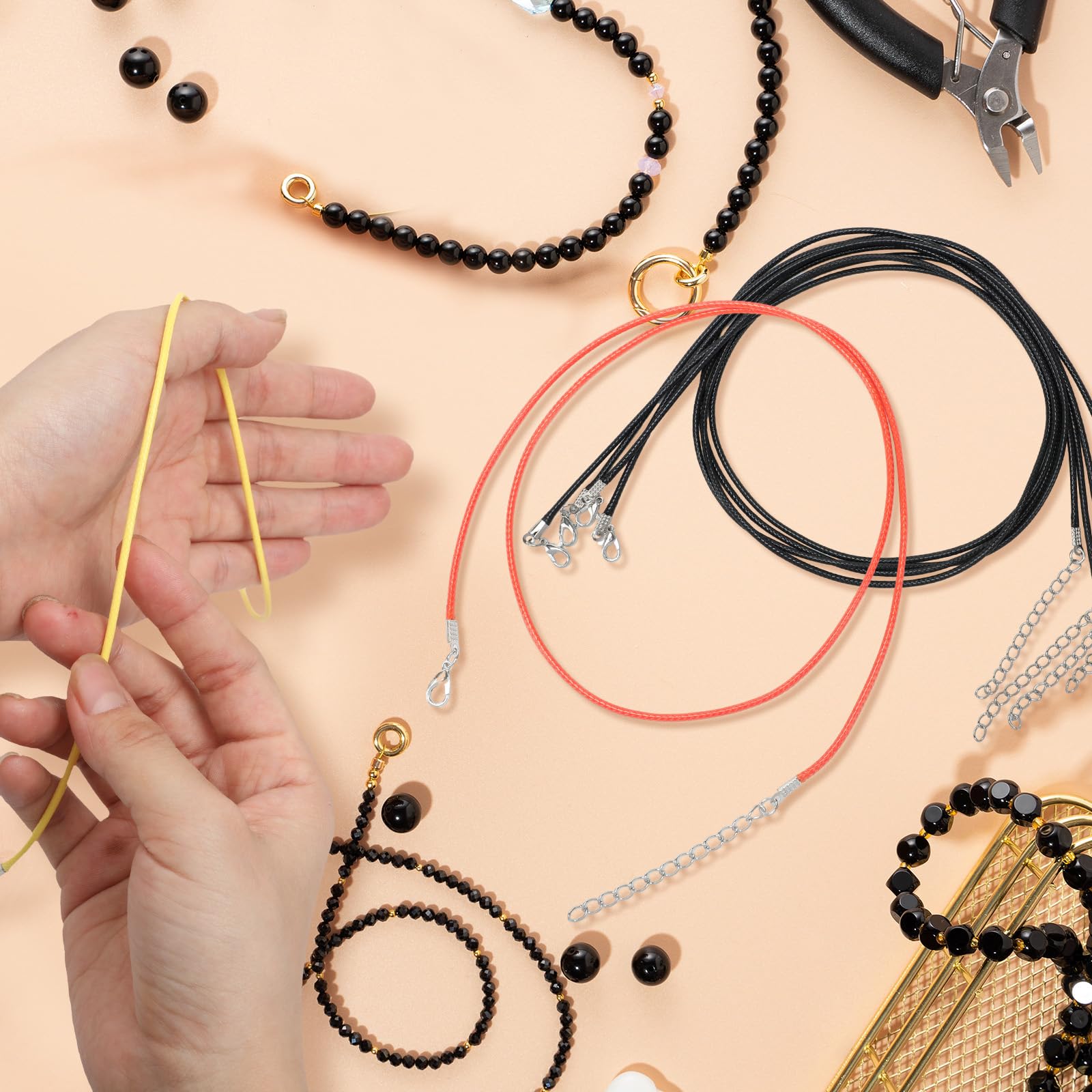 50Pcs/lot 1.5/2mm Leather Necklace Cord With Lobster Clasp Wax Rope Chain For DIY Necklaces Pendant Wax Cord Jewelry Findings - 36 - View #5