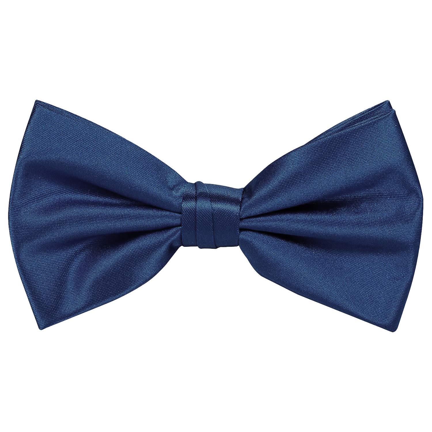 WedDecor Classy Pretied Adjustable Bow Tie Satin Butterfly Neck Stylish Bowtie Solid Colour Tuxedo Men Women Kids Formal Casual Fashion Accessory, Navy