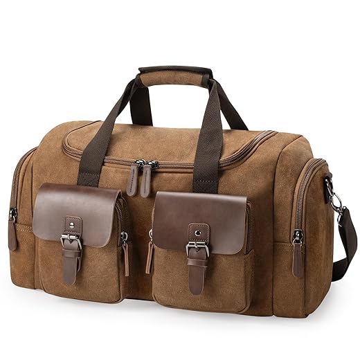 Virklyee Large Travel Bag Retro Unisex – Brown