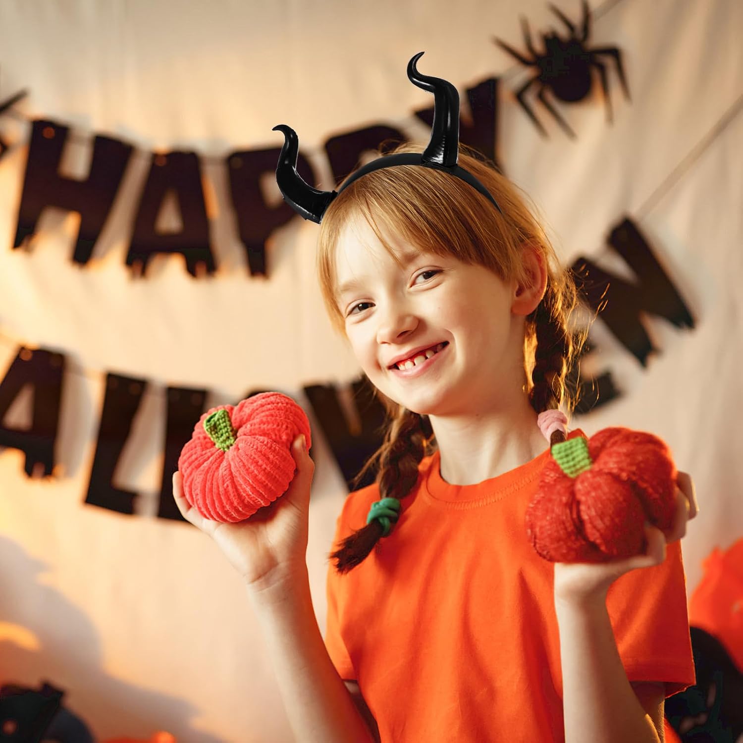 minkissy Halloween Headband Small Ox Horn Shape Headdress Gothic Hair Accessories for Party Costume - Image 7