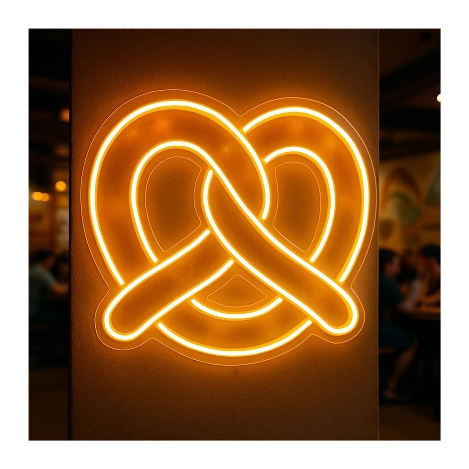 RONGCH Hanging Art Signs Biscuit Neon Sign Food Trucks for Gameroom Bedroom Bar Livingroom Birthday Party Wall Decor 48cm