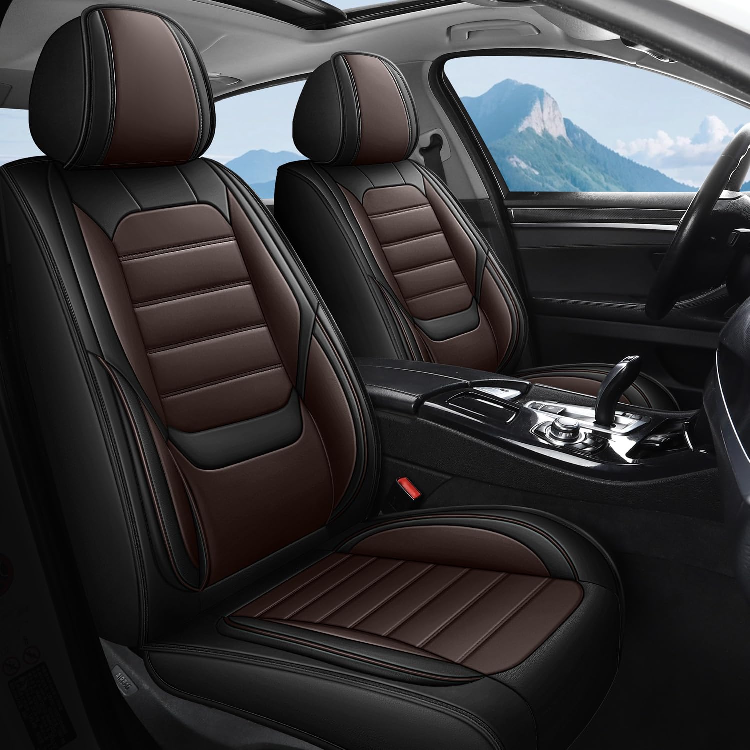 Uoheiikl Nappa Leather Seat Covers (Black & Brown)