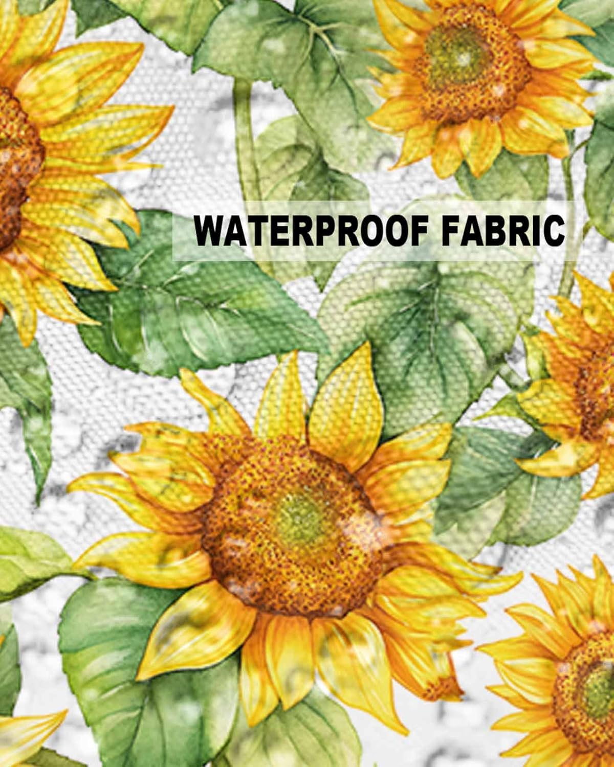 Summer Outdoor Waterproof Throw Pillow Covers 24 x 24 Inch Set of 2, Country Sunflowers Pillowcases Decorative Square Cushion Cases for Patio Furniture Couch Porch Garden