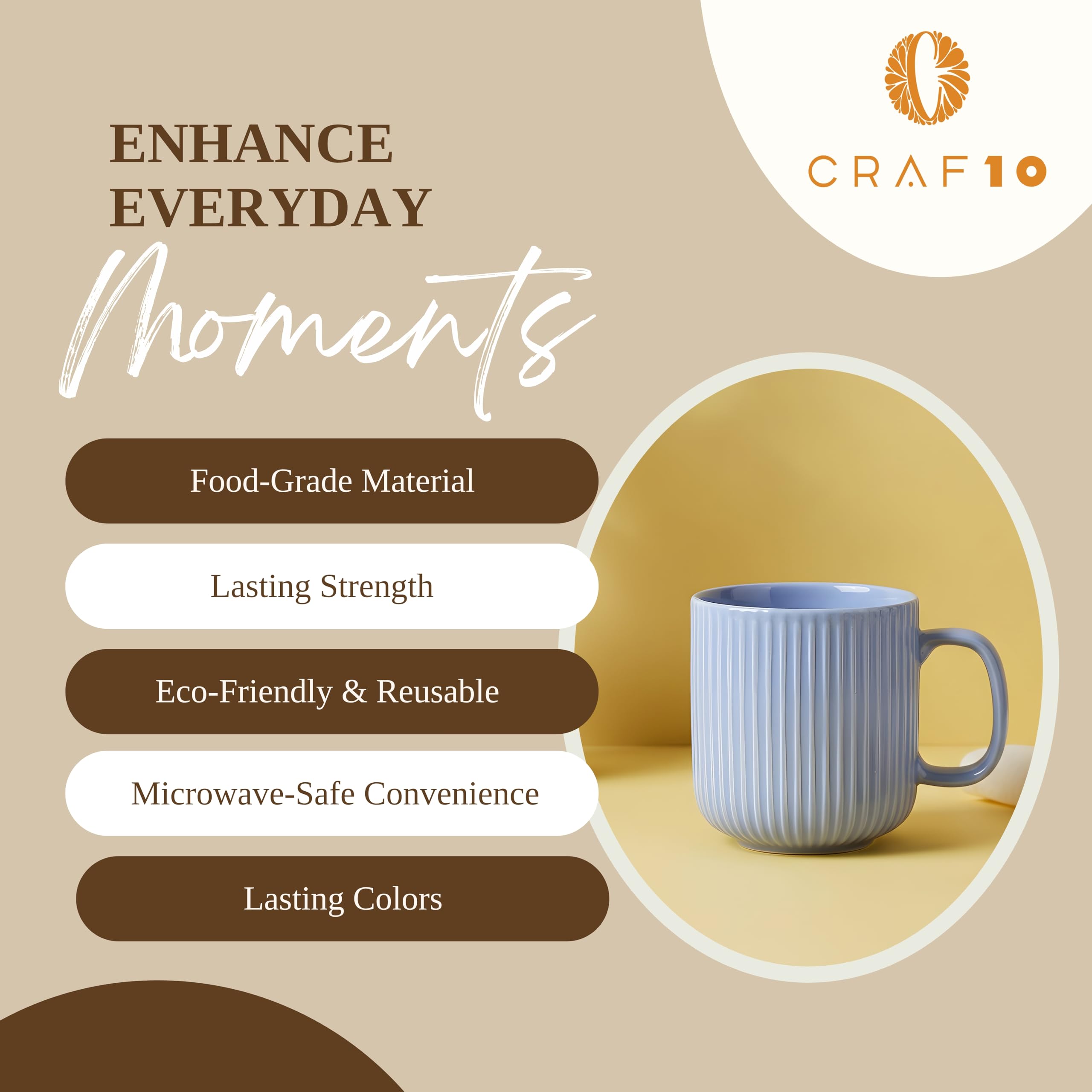 CRAF10 SkyBlue Ceramic Coffee Mugs - Set of 2 -6