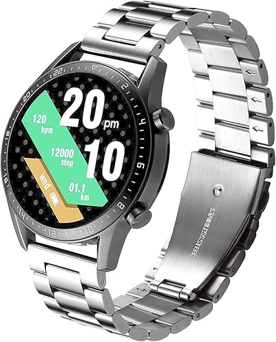 Miniatura 2 de MORAN Correa de reloj de acero inoxidable de liberación rápida de repuesto de metal de 0.709 in, 0.787 in, 0.866 in, para hombres y mujeres,