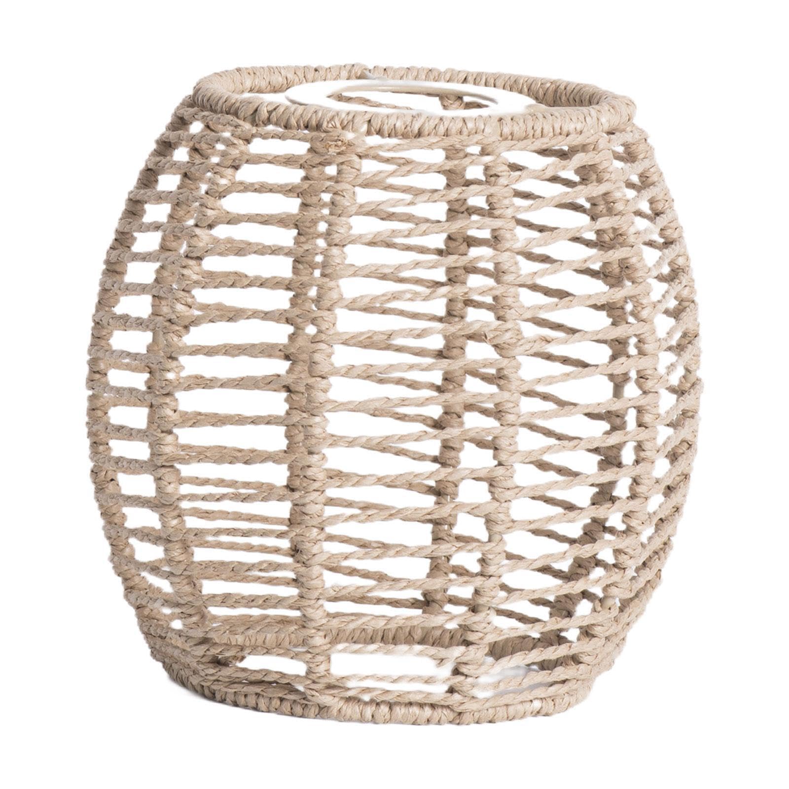 Mophrati Light Handcrafted Macrame Lamp Cover Unique Classic Handmade Woven Pendant Fixture Kitchen Dining Room Macrame Lampshade American Simplicity