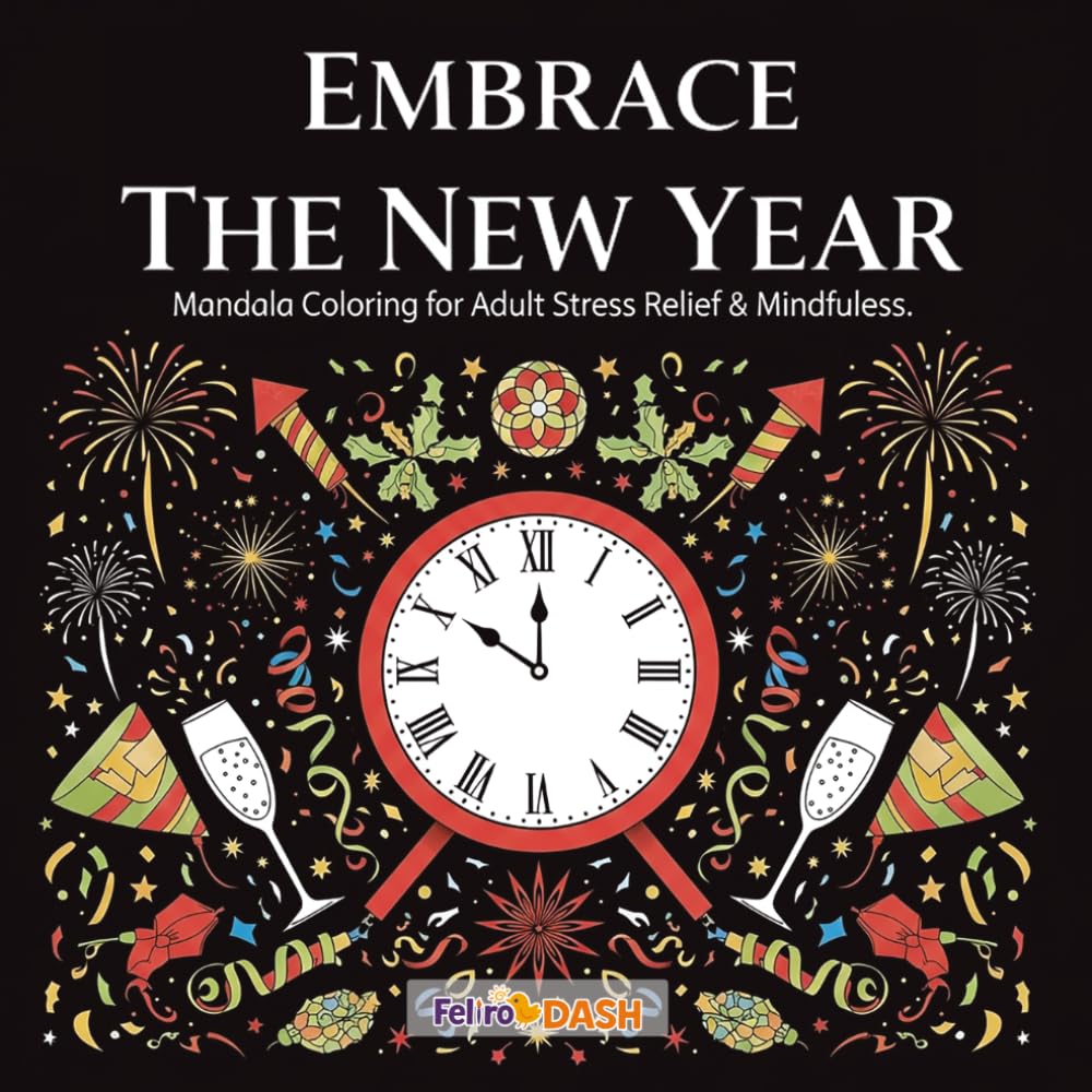 Embrace the New Year: Mandala Coloring for Adult Stress Relief & Mindfulness: Unwind and Find Peace: Celebrate New Beginnings with Symmetrical Mandala Art for Adults
