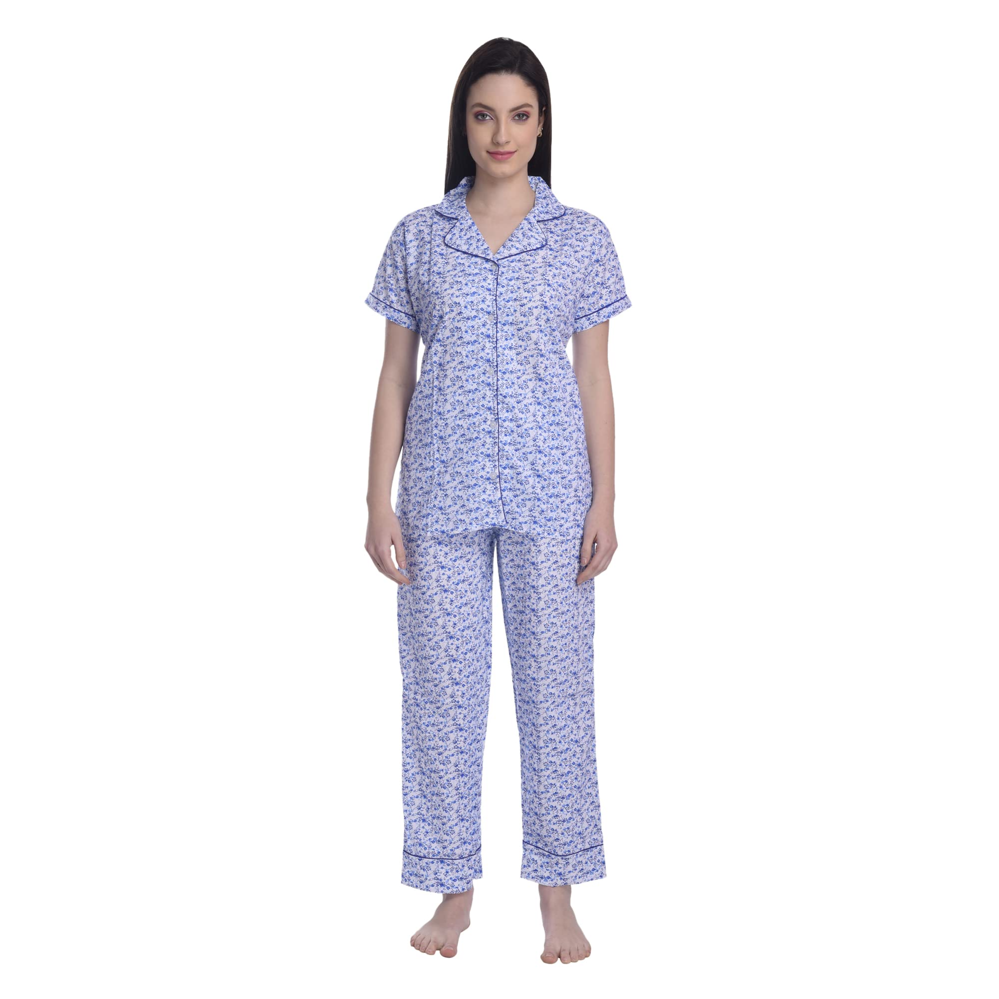 cierge Women's Cotton Printed Night Suit Set-picture-10