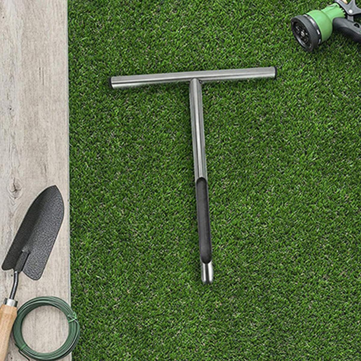VICASKY Sonde Facile à Saisir de Prélèvement de Sol en Acier Inoxydable 304 Poignée en T Robuste pour Entretien Pelouse et Sylviculture