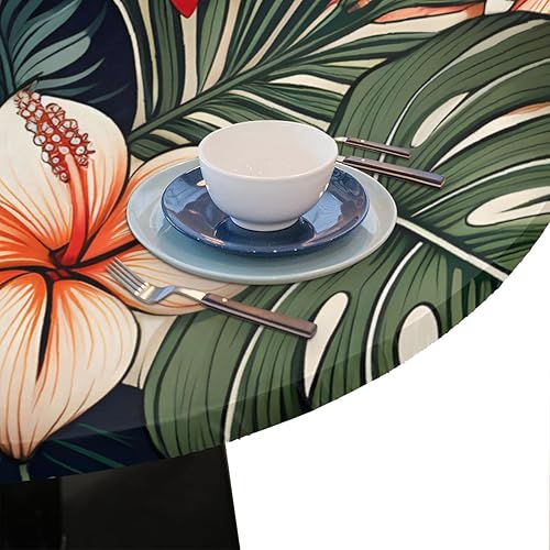 Vista 34 de Cardinal Bird - Mantel redondo ajustable con borde elástico de 36 a 42 pulgadas, mantel redondo elástico, impermeable, lavable, mantel circular