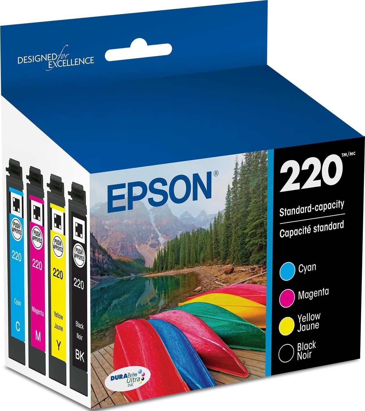 Photo 1 of Epson 220 Genuine Ink Cartridge Black and Color Combo Pack T220120-BCS