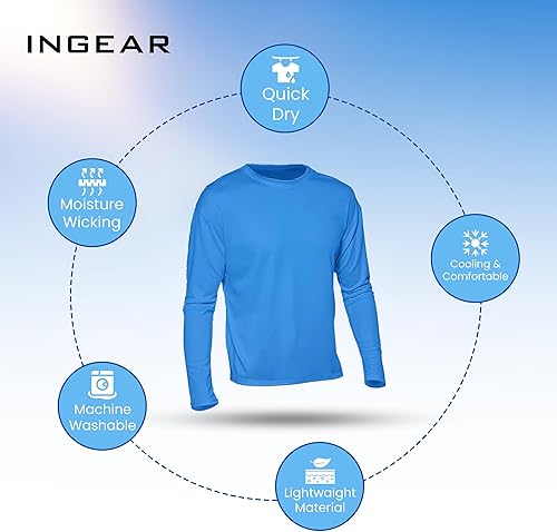 Miniatura 3 de INGEAR Camisetas de natación para hombre camisas de protección solar UPF50 de manga larga para hombre protector de erupciones