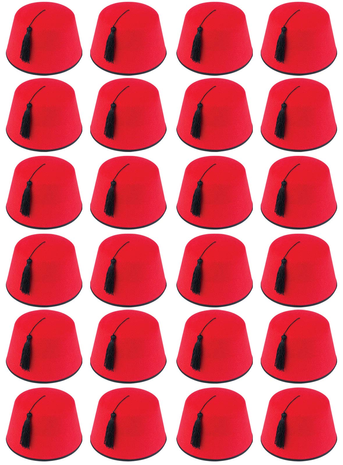 labreeze Adult Red Fez Moroccan Turkish Hat Tommy Cooper Party Fancy Dress Hat Lot (24)