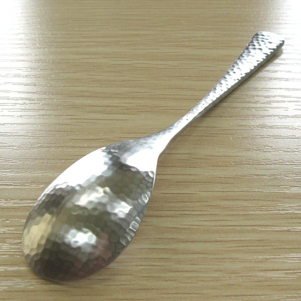 Nagao Japanese and Western Electic Teaspoon, 5.3 inches (13.4 cm), 18-8 Stainless Steel, Hammered, Made in Japan
