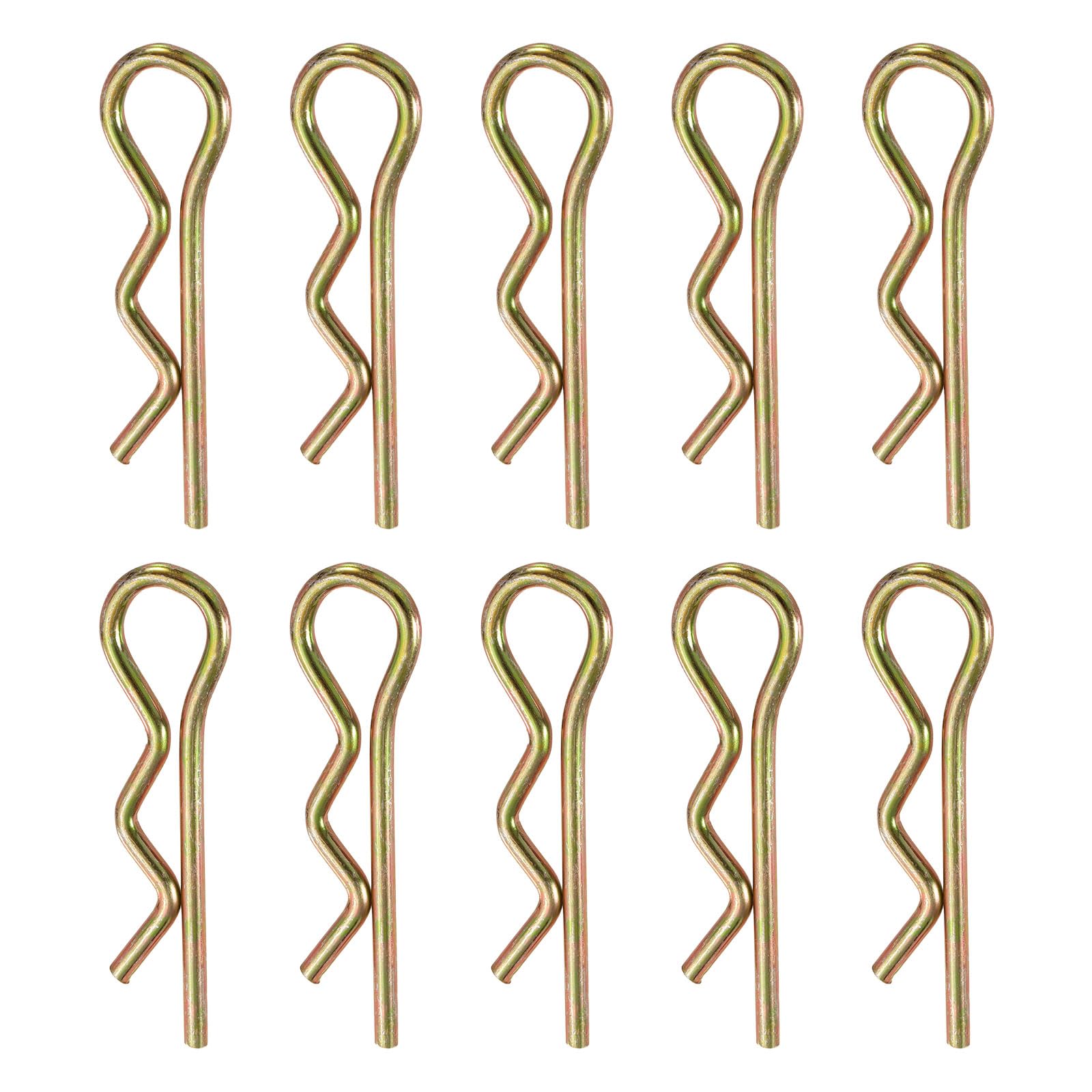 sourcing map 10 Pcs Hitch Pin Clip, 3.5mm x 70mm R Clips Colored Zinc Spring Steel Retaining Wire Hair Pins Cotter Pin Assortment Kit Clips for Trailer Tractors Mower Carts Truck Pin Clip