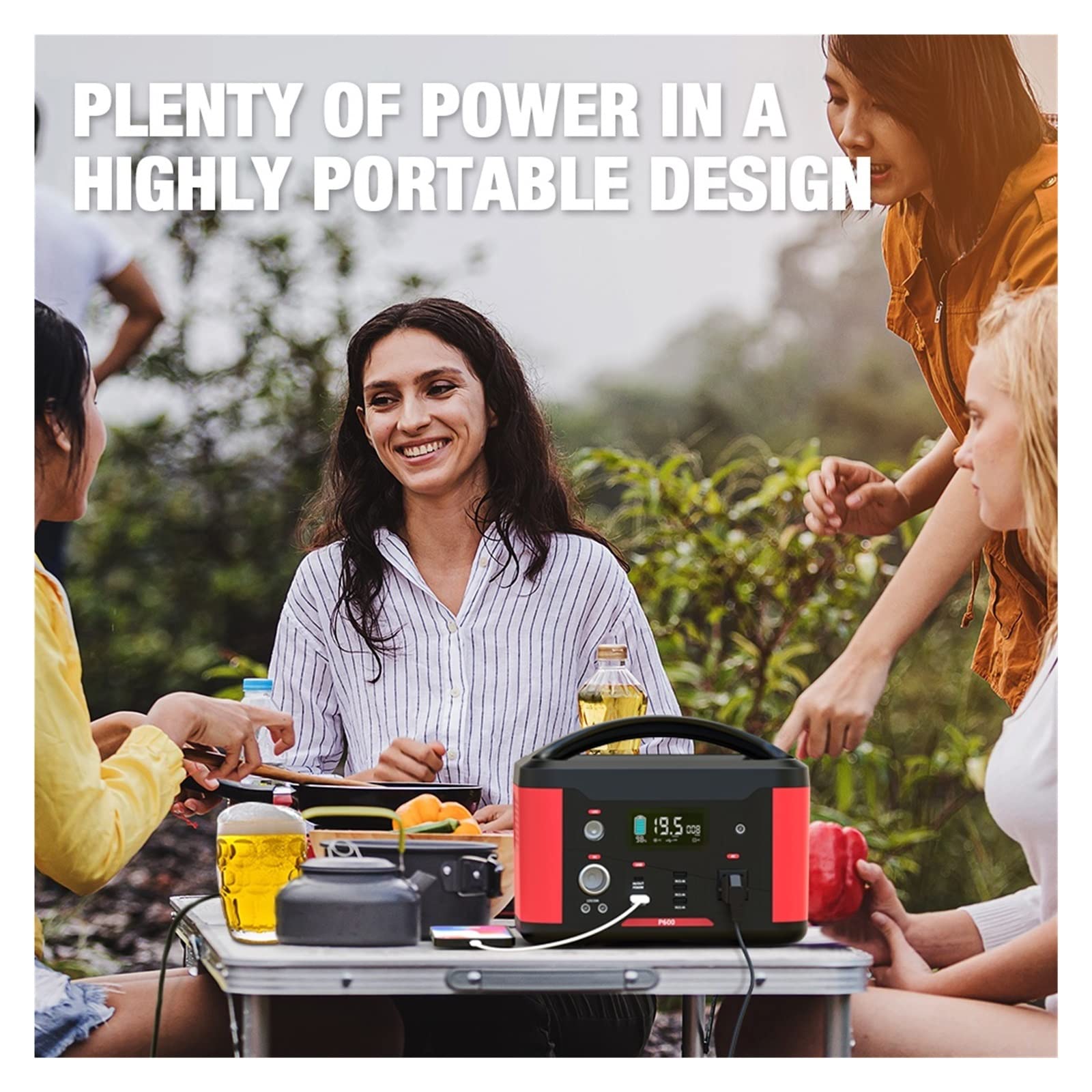 Centrale elettrica portatile 626Wh Generatore solare 600W AC Presa esterna RV/Van Campeggio Pesca Casa Pannello Ricarica,Fornitura automobilistica