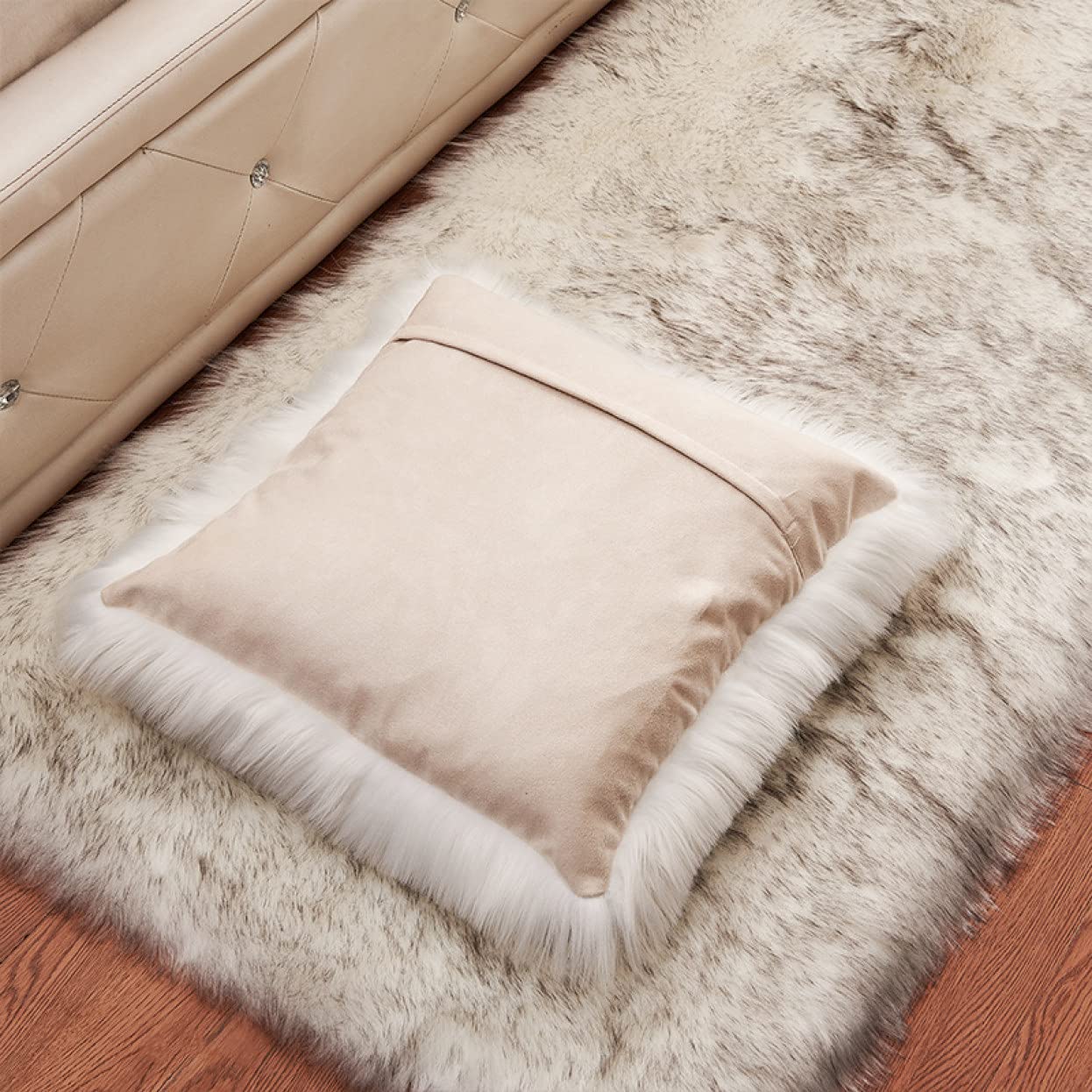 Amazon｜[ZS2L7] ムートンクッション 長毛 ムートン 座布団 椅子