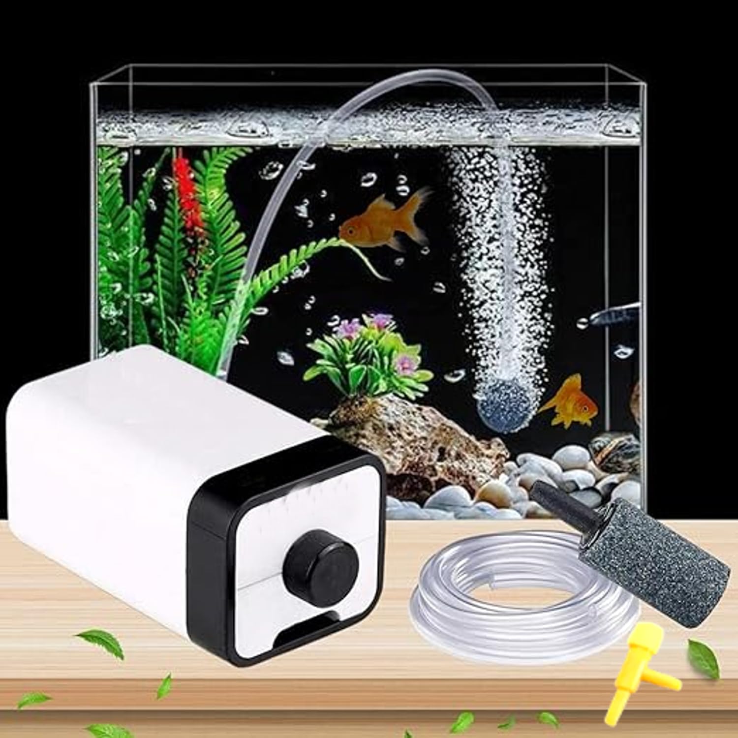 Talinoz Aquarium Air Pump Silent for Fish Tank Oxygen Air Pump Noiseless 2 Way Outlet with Adjustable Airflow 2 Air Stone,1 Conector, 2 Meter Tube up to 300 Liter (B0BG4W4LGZ) Amazon Price History, Amazon Price Tracker