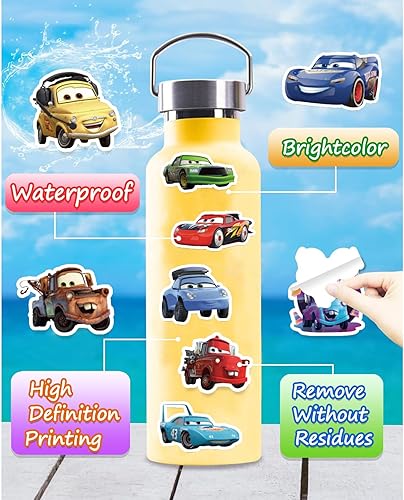 Miniatura 5 de 100 calcomanías de dibujos animados para autos, películas, lindas calcomanías de vinilo impermeables para botellas de agua, laptop, monopatín,