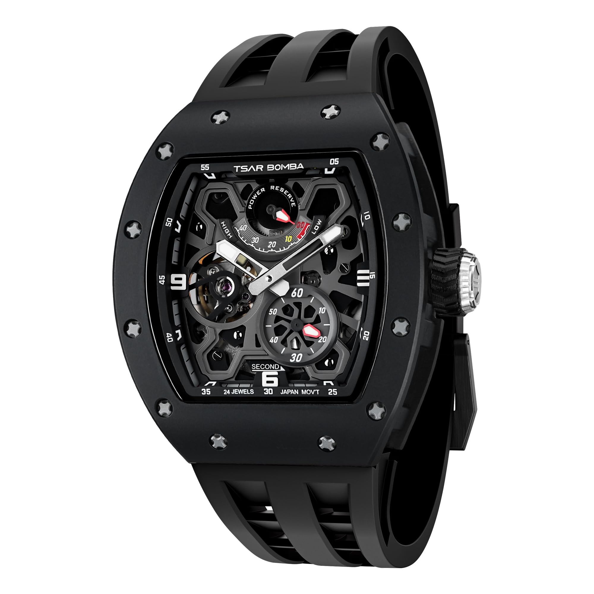 TSAR BOMBA Montre de Luxe Pour Homme Mouvement mécanique Automatique Japonais Cristal Saphir Etanche à 50M Ultra léger Fibre de Carbone Cadeau d'affaires Unique Montre analogique Lumineuse Mode