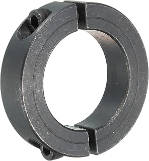 MECCANIXITY Shaft Collar 1.97 Inch Bore Double Split Carbon Steel Clamping Collar Shaft Collars with Set Screw Black