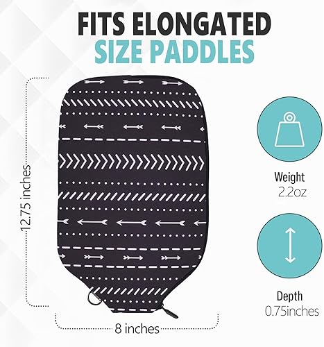 Vista 93 de Palms-O-Aces Pickleball Paddle Sleeve Lightweight Padded Canvas Covers for Paddles Protective Racket Case with zipper Standard & Elongated