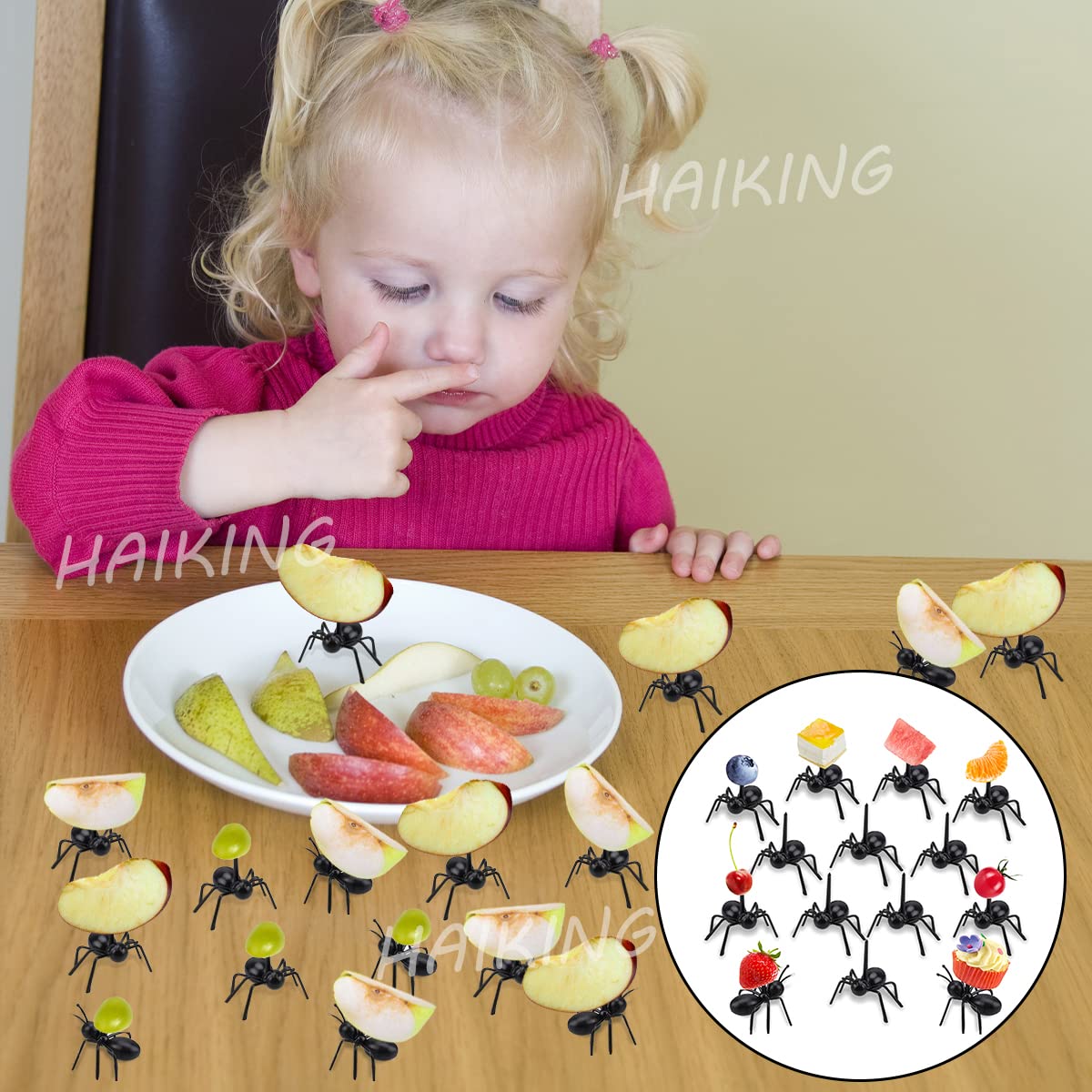 150 Mini Fourchettes à Fruits Dessin Animé - Cure-dents Décoratifs Pour Enfants - ABS - 3,5-6 Cm - Pour Fête, Goûter, Lunchbox