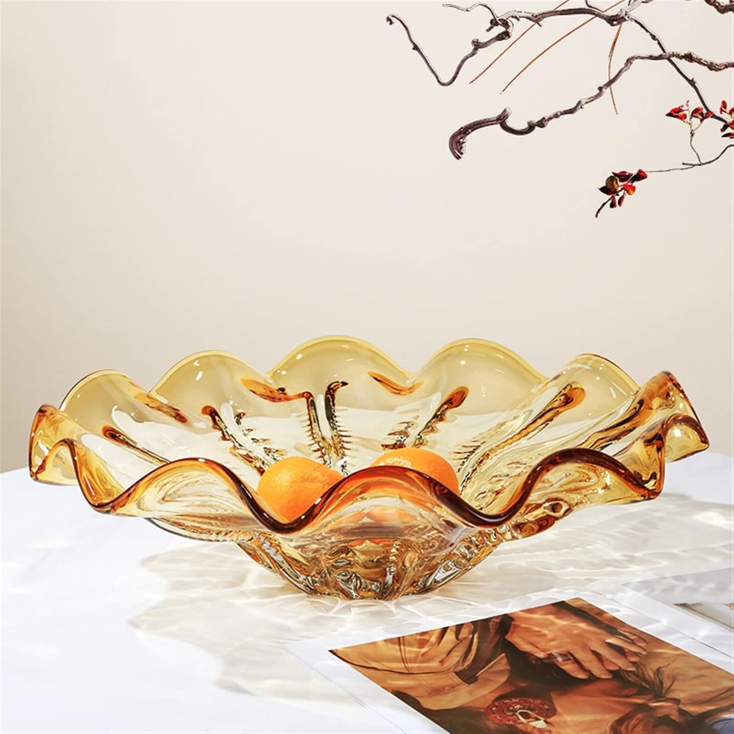 Fruit Bowls Fruit Plate Large Glass Transparent Fruit Bowl Home Living Room Kitchen Fruit Dish Restaurant Desktop Snack Storage Bowl Decorative Fruit Bowl