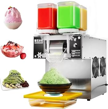 Commercial Snowflake Ice Machine 264.55LBS/Day Snowflake Ice Maker, Rapid Cooling and 9 Adjustable Speed, Korean Shaved Ice Cream Machine, for Dessert Shop