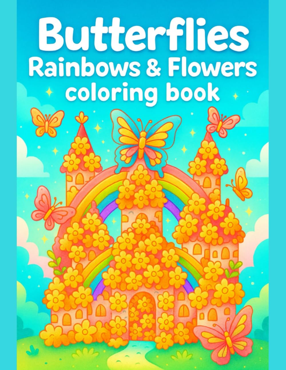 Butterflies, Rainbows & Flowers Coloring Book Sweet Nature Scenes for Relaxing Creative Fun: 50 Adorable Garden Illustrations Filled with Joyful Spring Vibes and Easy Designs for Kids