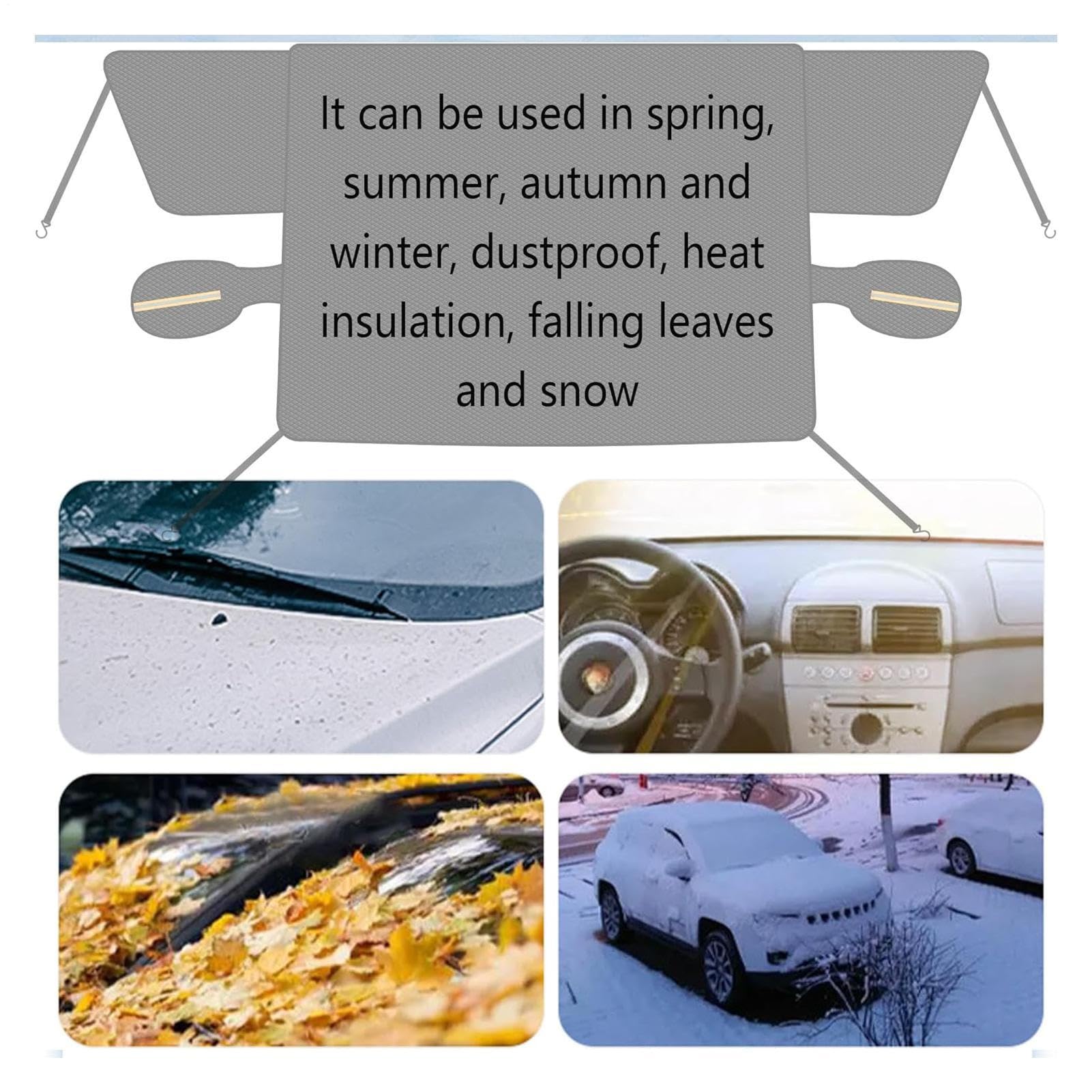 Copriparabrezza per Neve Parasole Termico Magnetico per Protezione | Rivestimento Invernale Antighiaccio per Parabrezza per Auto Camion SUV e Camper Viaggi Invernali