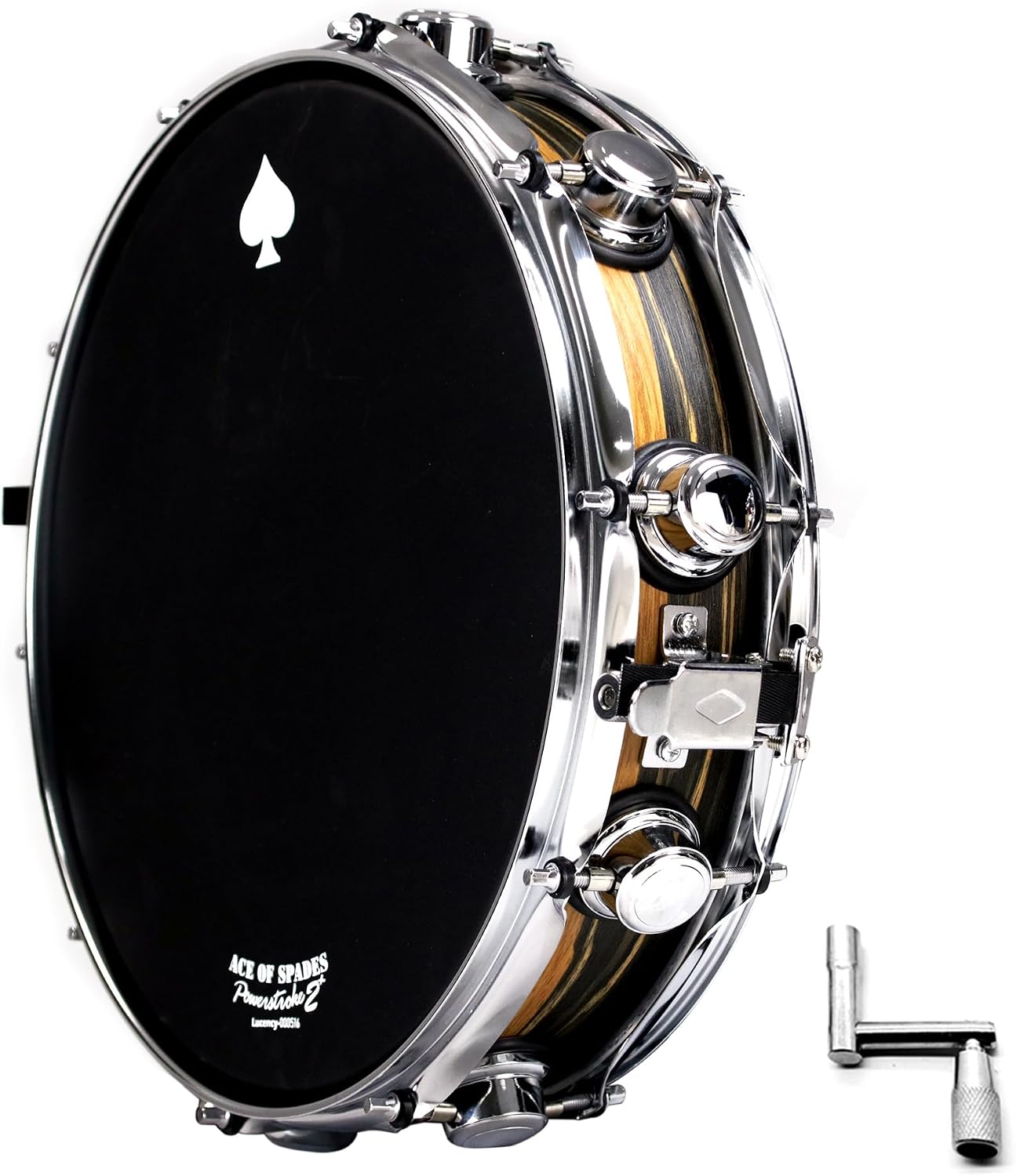 14 Inch Wooden Snare Drum, 10-Lug Professional Snare with Alloy Snare Wires, Ultra-Bright Attack, Stepless Torque Quick-Release Key Included, 14"x4" Drum for Beginners & Pros