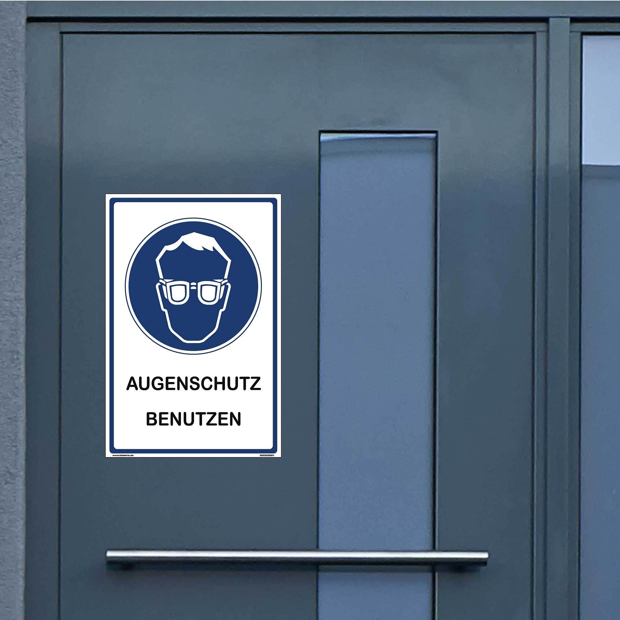Hinweisschild Labor - Augenschutz benutzen - 40 x 60 cm gelocht & Kit Arbeitsbrille Werkstatt Schild Chemie Sicherheits Brille Schutzbrille für Brillenträger