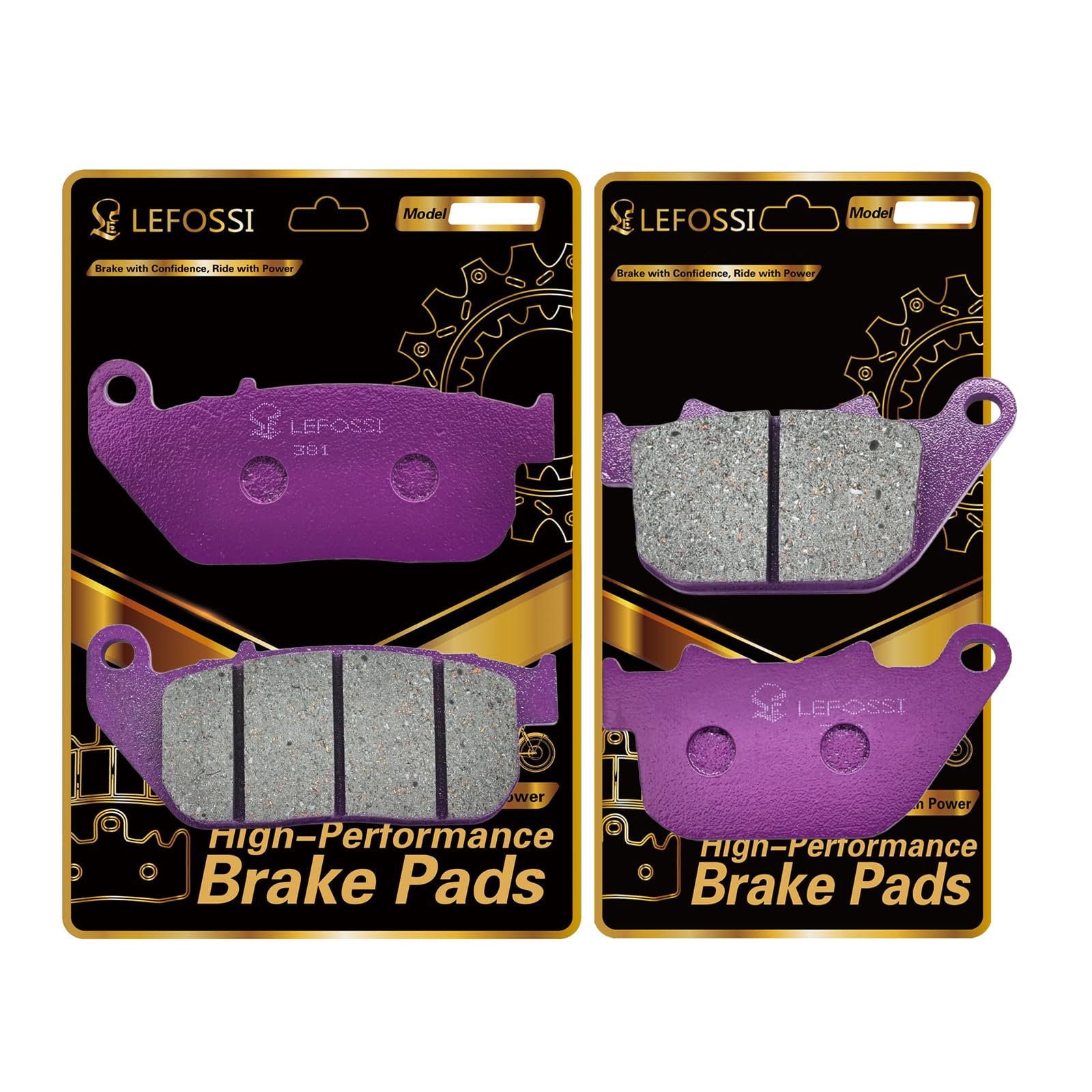 Motorcycle Ceramic Carbon Fibre Brake Pads Front Rear Compatible with Harley Iron 883 XL883 L Superlow XL 1200 X Forty Eight 2014-2021 XL 883 Harley Sportster FA640F FA254R